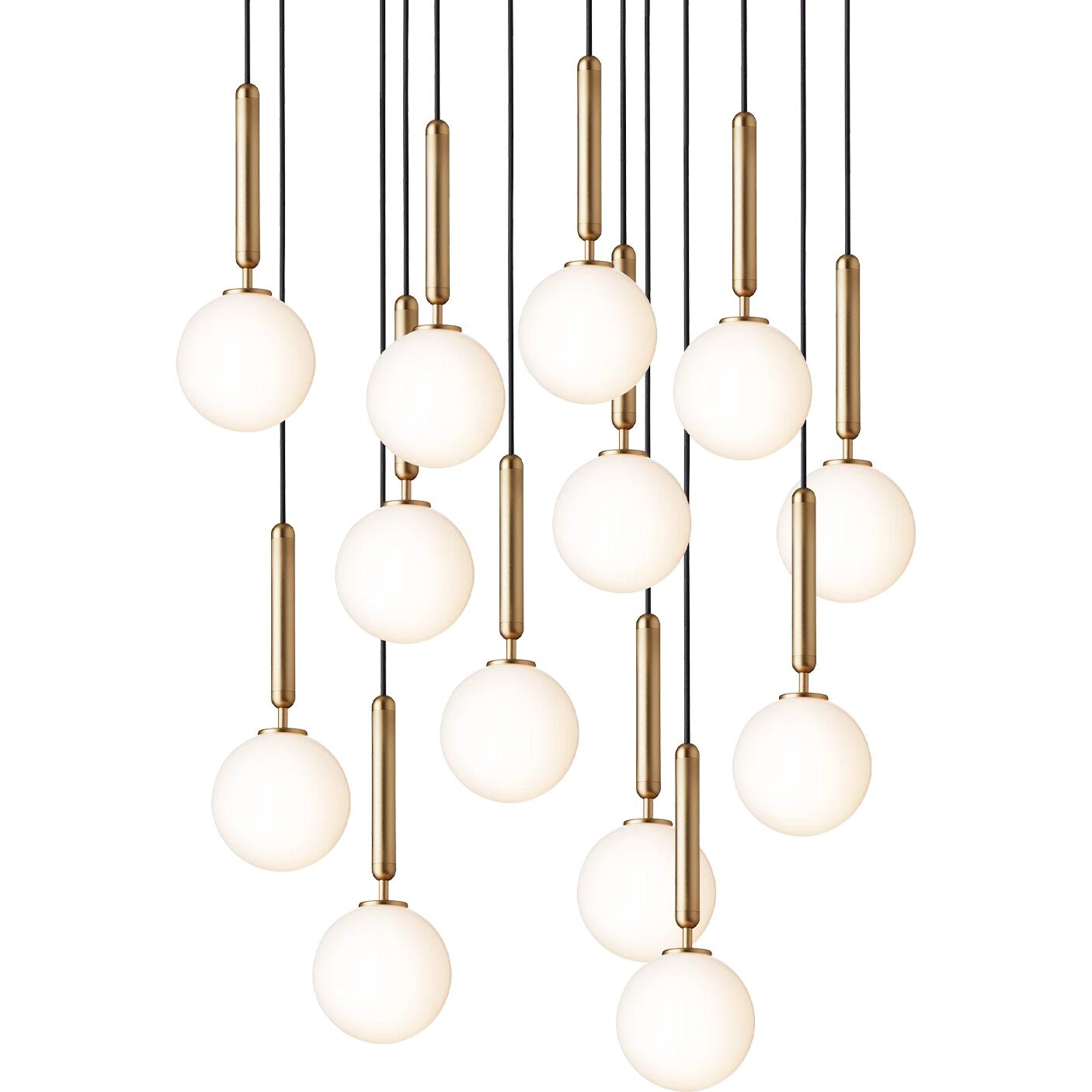 Miira 13 Lysekrone Liten Messing & Opal