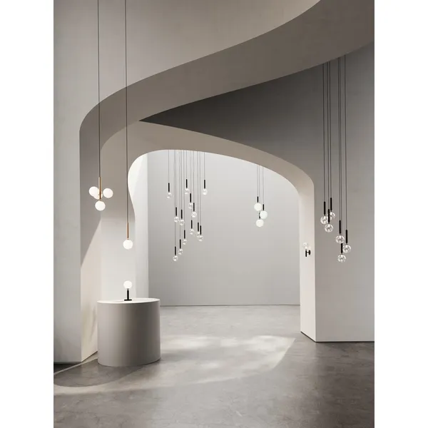Miira 3 Pendant Large Brass & Clear Optic