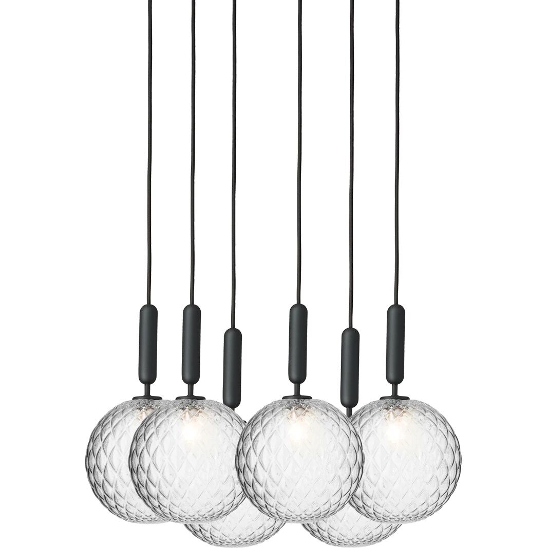 Miira 6 Taklampe Stor Grå og Klar Optikk