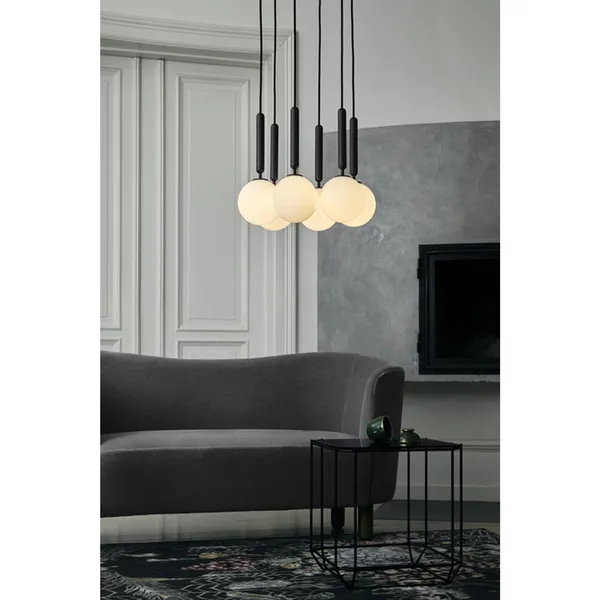 Miira 6 Pendelleuchte Groß Messing & Opal
