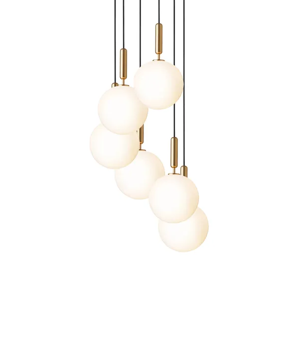 Miira 6 Pendel Stor Messing & Opal