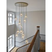 Miira 13 Lysekrone Stor Messing & Klar Optic
