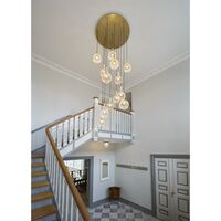 Miira 13 Lysekrone Stor Messing & Klar Optic