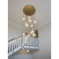 Miira 13 Lysekrone Stor Messing & Opal