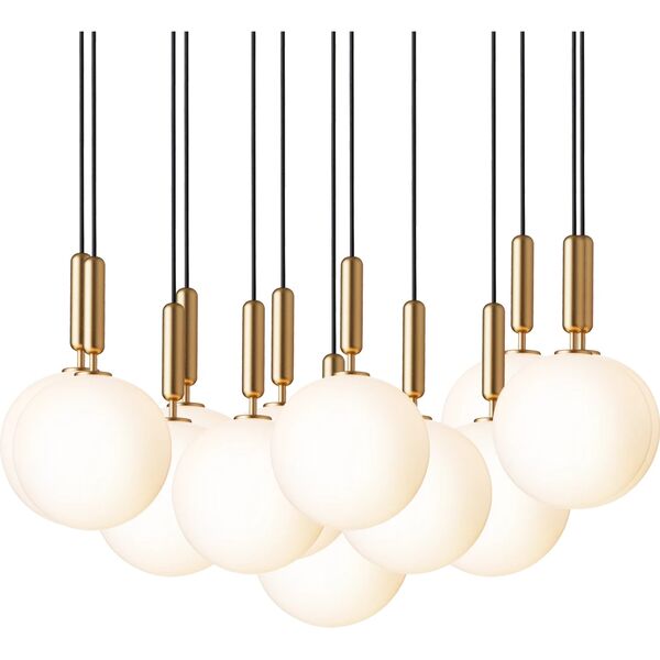 Lampadario Miira 13 Grande in Ottone e Opale