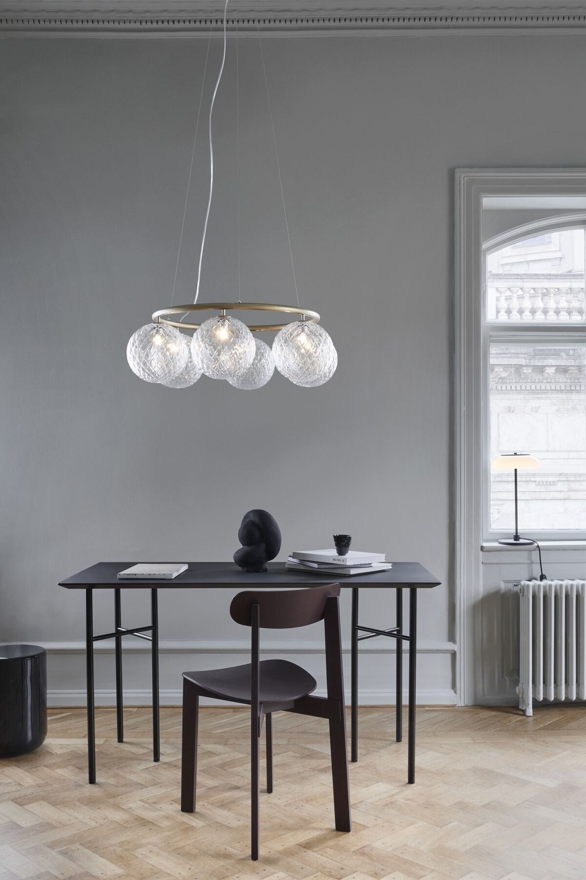 Miira 6 Circular Lysekrone Messing/Optic Klar