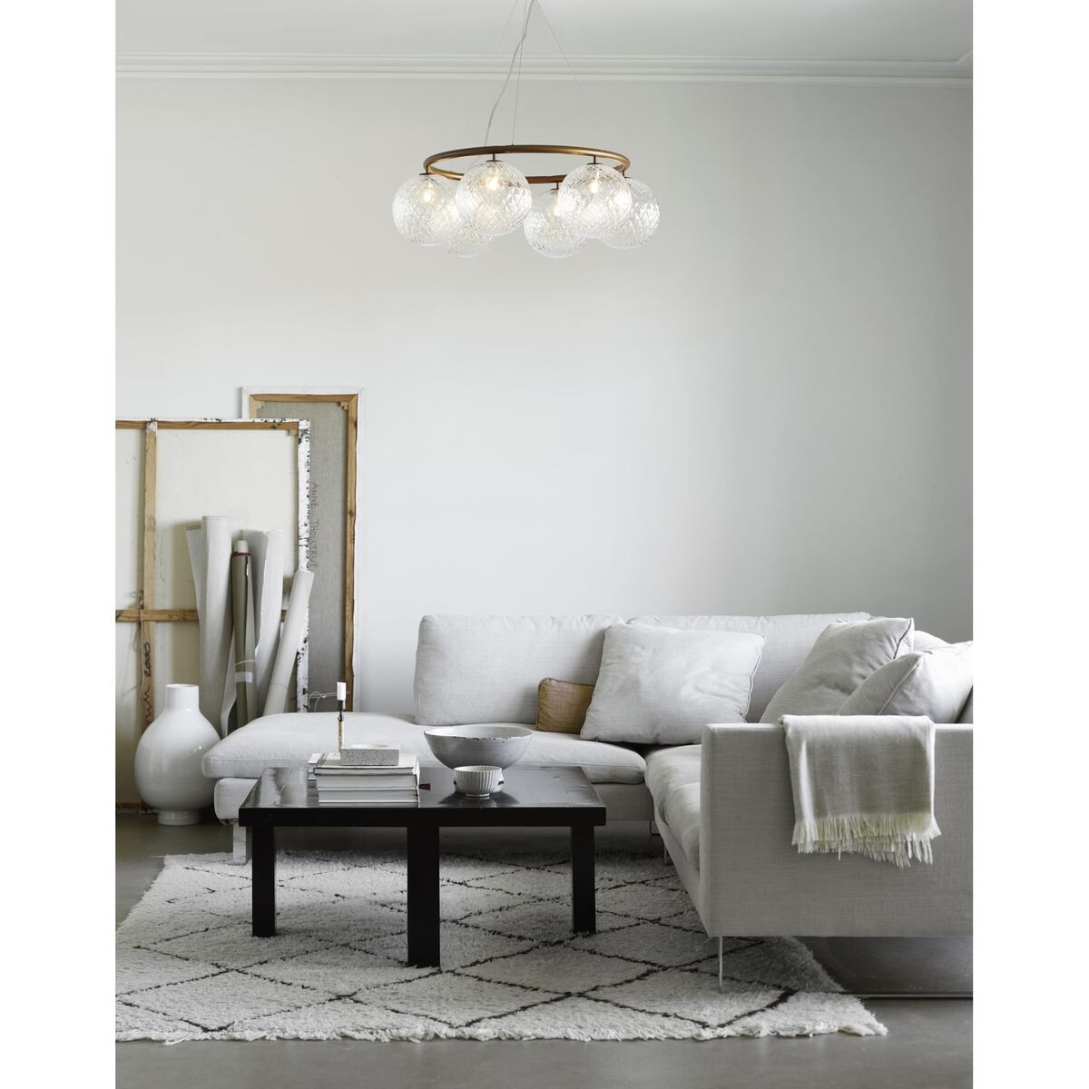 Miira 6 Circular Lysekrone Messing/Optic Klar
