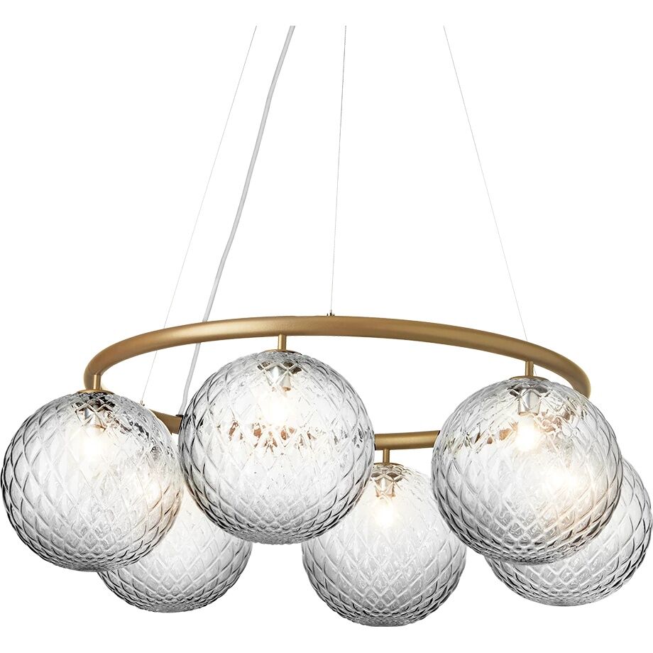 Miira 6 Lustre Circulaire en Laiton/optique Transparent