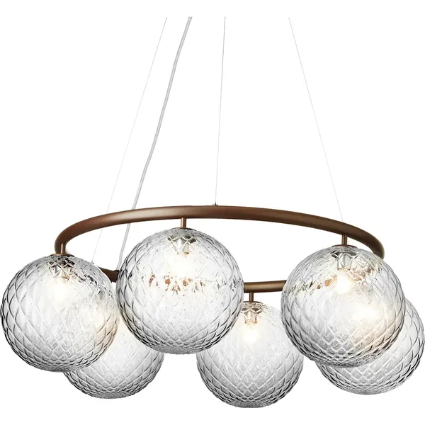 Miira 6 Circular Lysekrone Mørk Bronze/Optic Klar