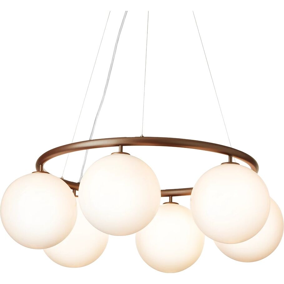 Lustre Circulaire Miira 6 Bronze foncé/Blanc Opale