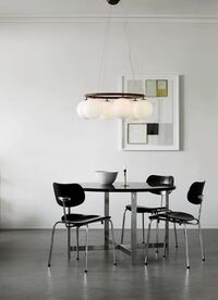 Miira 6 Circular Lysekrone Mørk Bronze/Opal Hvid