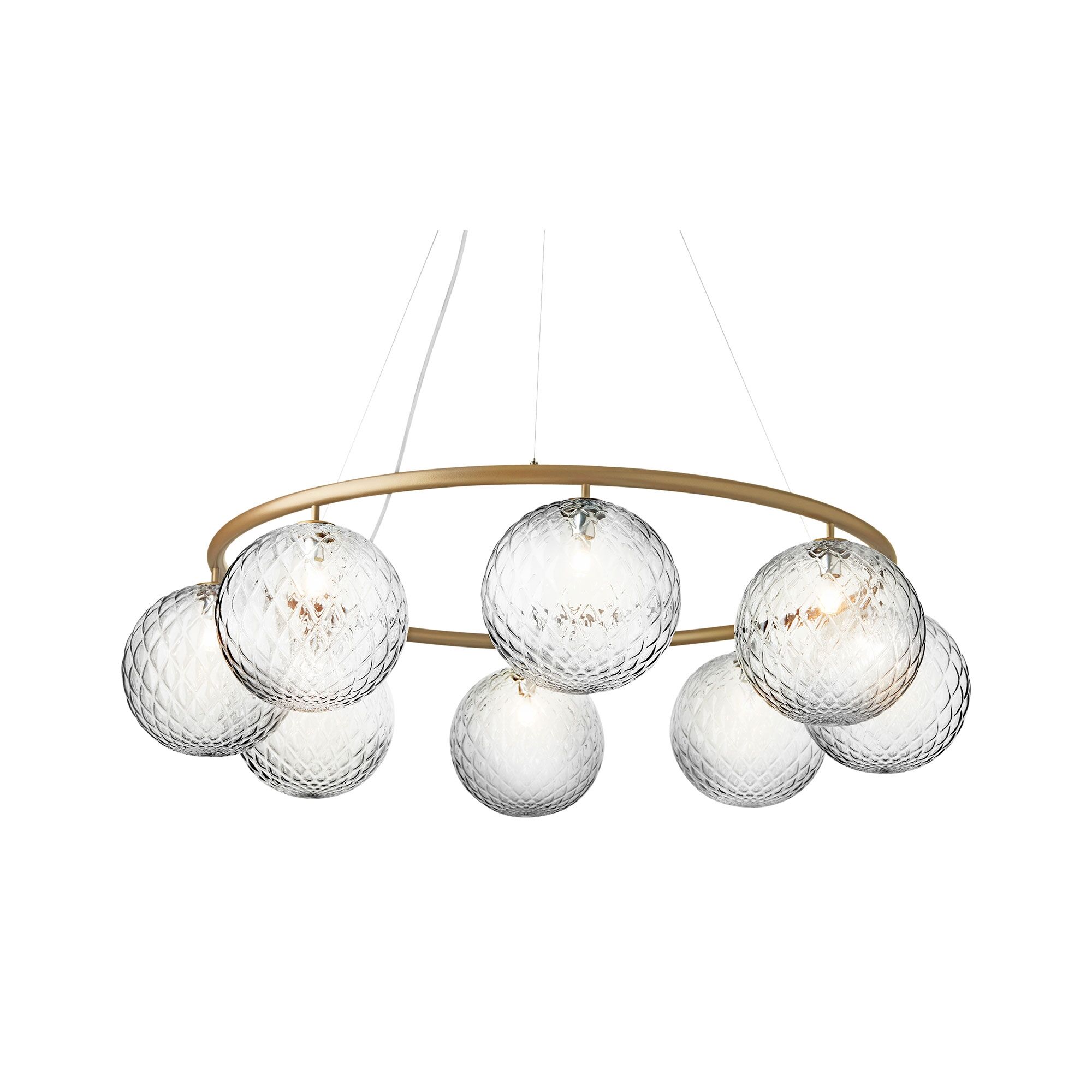 Miira 8 Lustre Circulaire en Laiton/optique Transparent