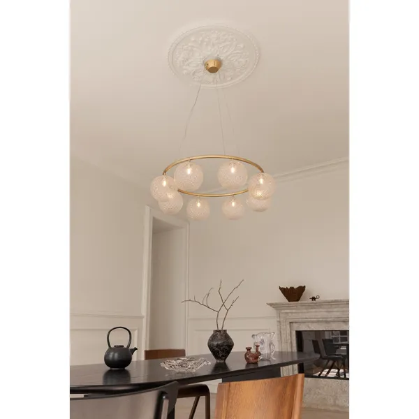 Miira 8 Circular Lysekrone Messing/Optic Clear