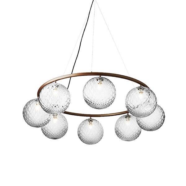 Miira 8 Circular Chandelier Dark Brons/Optic Clear