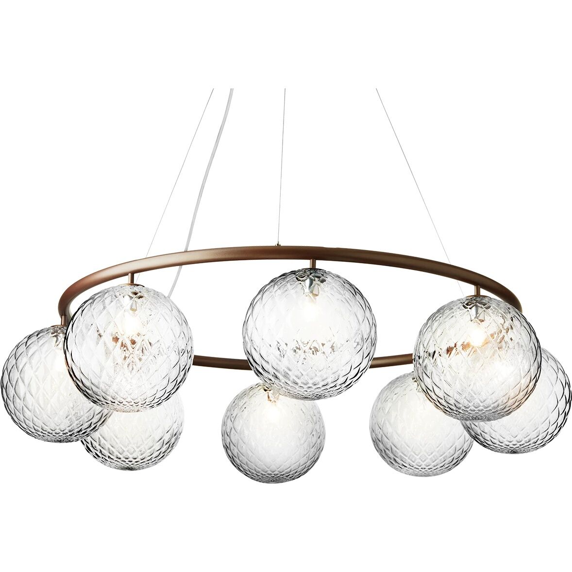 Miira 8 Circular Chandelier Dark Brons/Optic Clear
