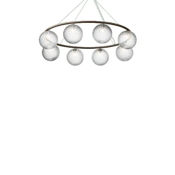 Miira 8 Oval Chandelier Dark Bronze/Optic Clear