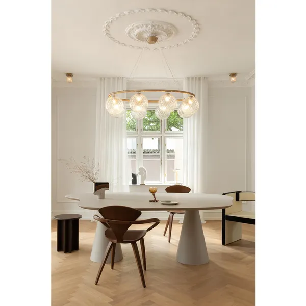 Miira 8 Oval Chandelier Dark Bronze/Optic Clear