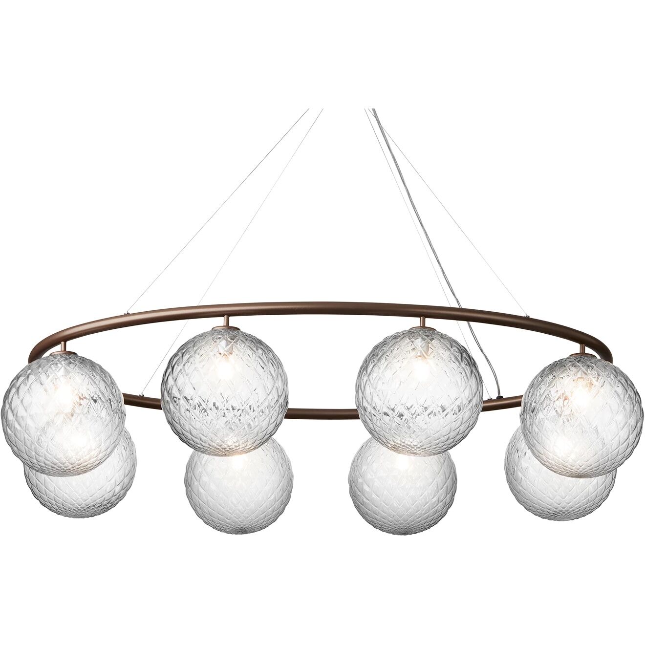 Miira 8 Oval Lysekrone Mørk Bronse/Optisk Klar