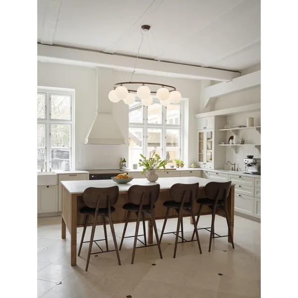 Miira 8 Oval Chandelier Dark Bronze/Opal