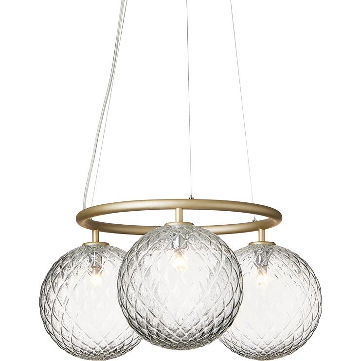 Miira 3 Suspension Circulaire Laiton/Optique Transparent