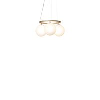 Miira 3 Runder Pendelleuchte Messing/ Opal