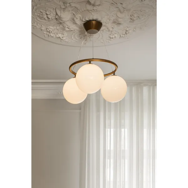Miira 3 Runder Pendelleuchte Bronze/Opal