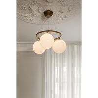 Miira 3 Runder Pendelleuchte Bronze/Opal