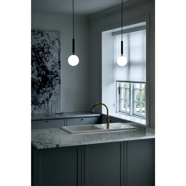 Miira 1 Pendelleuchte Rock Grey & Opalweiß Klein