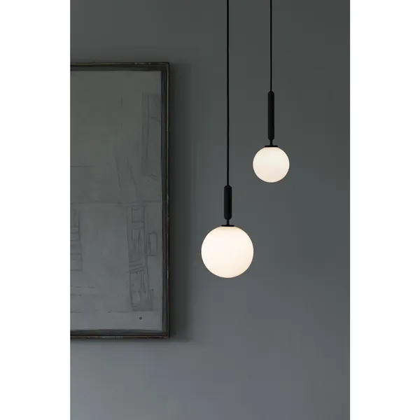 Miira 1 Pendelleuchte Rock Grey & Opalweiß Klein