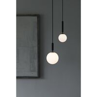 Miira 1 Pendelleuchte Rock Grey & Opalweiß Klein