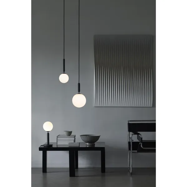 Miira 1 Pendelleuchte Rock Grey & Opalweiß Klein