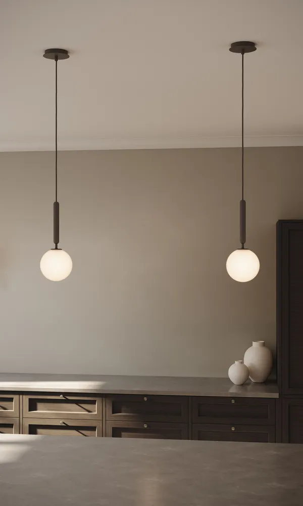 Miira 1 Pendel Rock Grey & Opal Hvid Lille