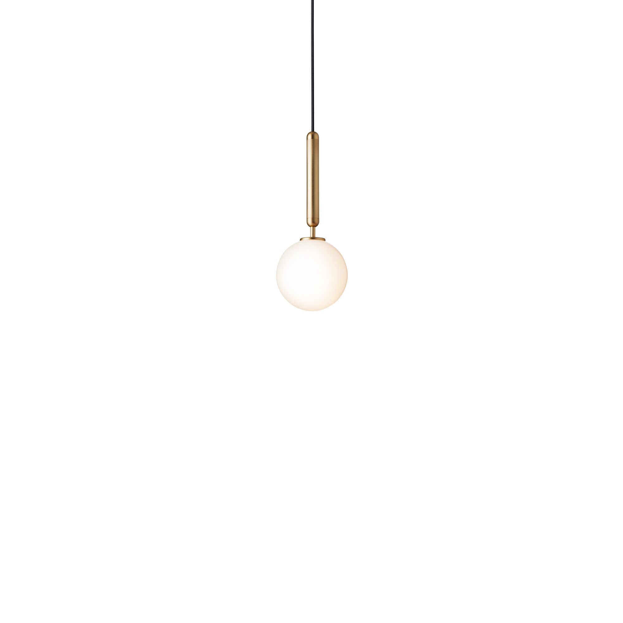 Miira 1 Suspension Laiton & Blanc Opale Petit