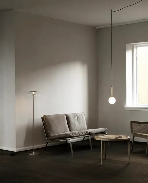 Miira 1 Pendel Messing & Opal Hvid Lille