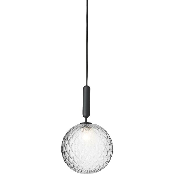Miira 1 Lámpara Colgante Gris Roca y Transparente Grande