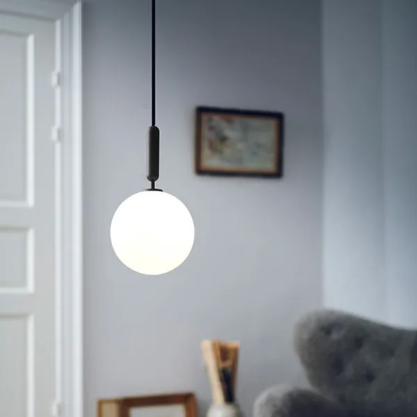Miira 1 Hanglamp Rotsgrijs & Opaal Wit Groot