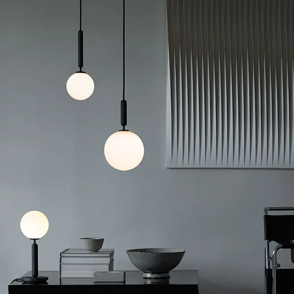 Miira 1 Hanglamp Rotsgrijs & Opaal Wit Groot