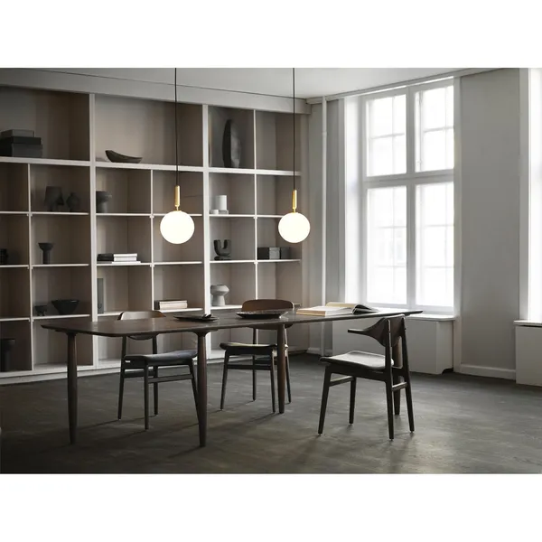 Miira 1 Hanglamp Messing & Opaal Wit Groot