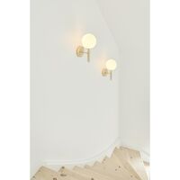 Miira Wandlampe Messing/ Opalweiß