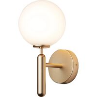 Miira Væglampe Messing/Opal Hvid