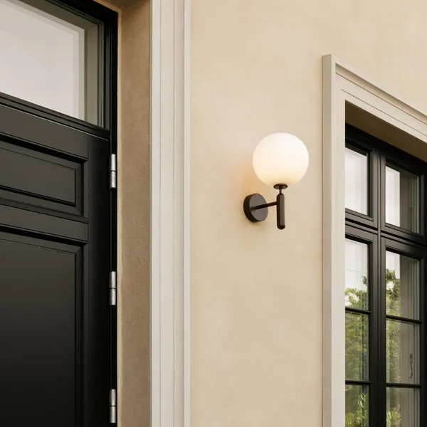 Miira Outdoor Wall Lamp Dark Bronze & Opal