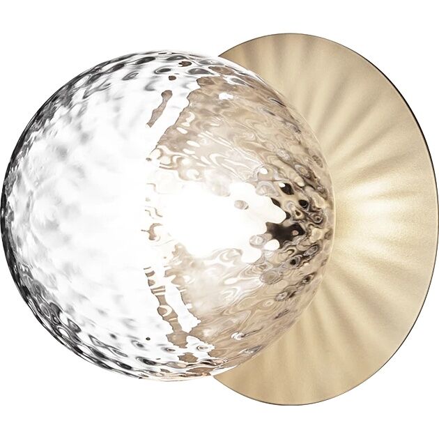 Plafonnier Liila 1, Verre Doré et Transparent , Taille Moyenne