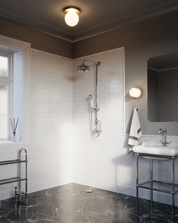 Liila 1 Wall/ Ceiling Light Gold & Opal Glass Medium