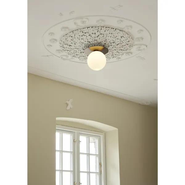 Liila 1 Wall/ Ceiling Light Gold & Opal Glass Medium