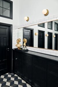 Liila 1 Væg/Loftlampe Guld & Opal Glas Medium
