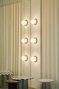 Liila 1 Væg/Loftlampe Guld & Opal Glas Medium