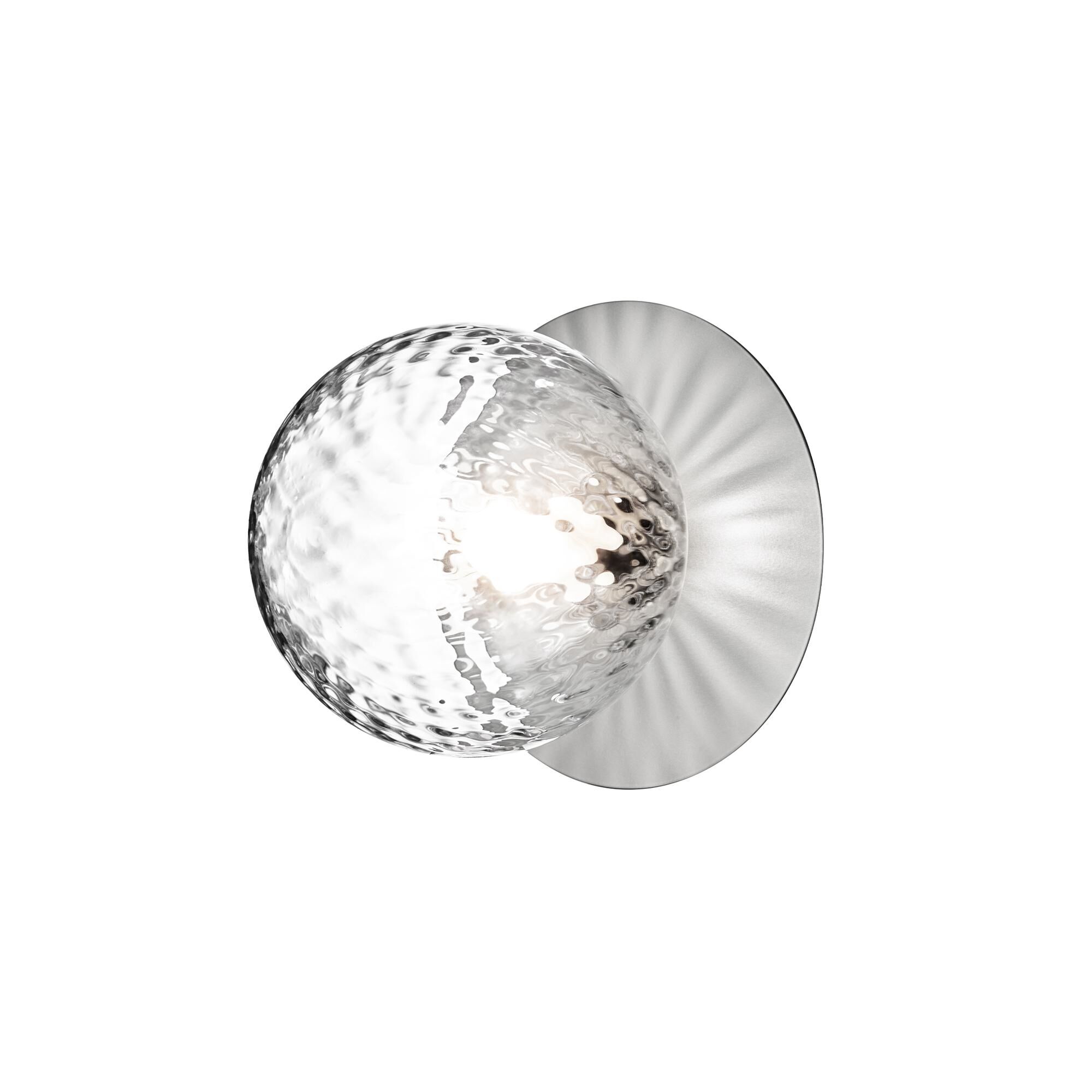 Liila 1 V&auml;gg-/ Taklampa Silver & Transparent Glas Mellan