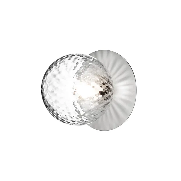 Liila 1 Wall/ Ceiling Light Silver & Clear Glass Medium