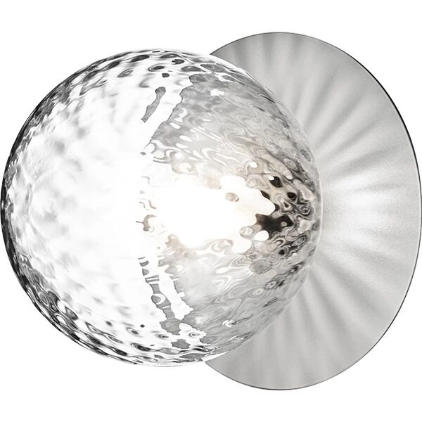 Liila 1 Wand-/ Plafondlamp Zilver & Helder Glas Medium