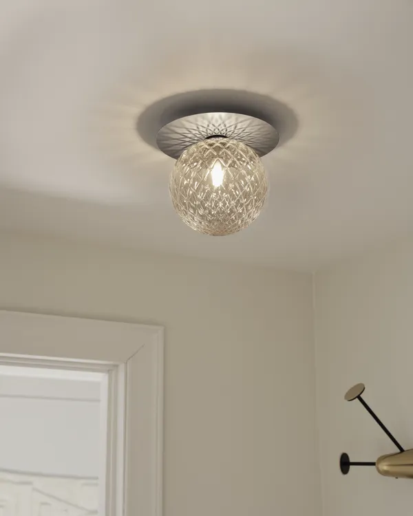 Liila 1 Væg/Loftlampe Sølv & Klar Glas Medium